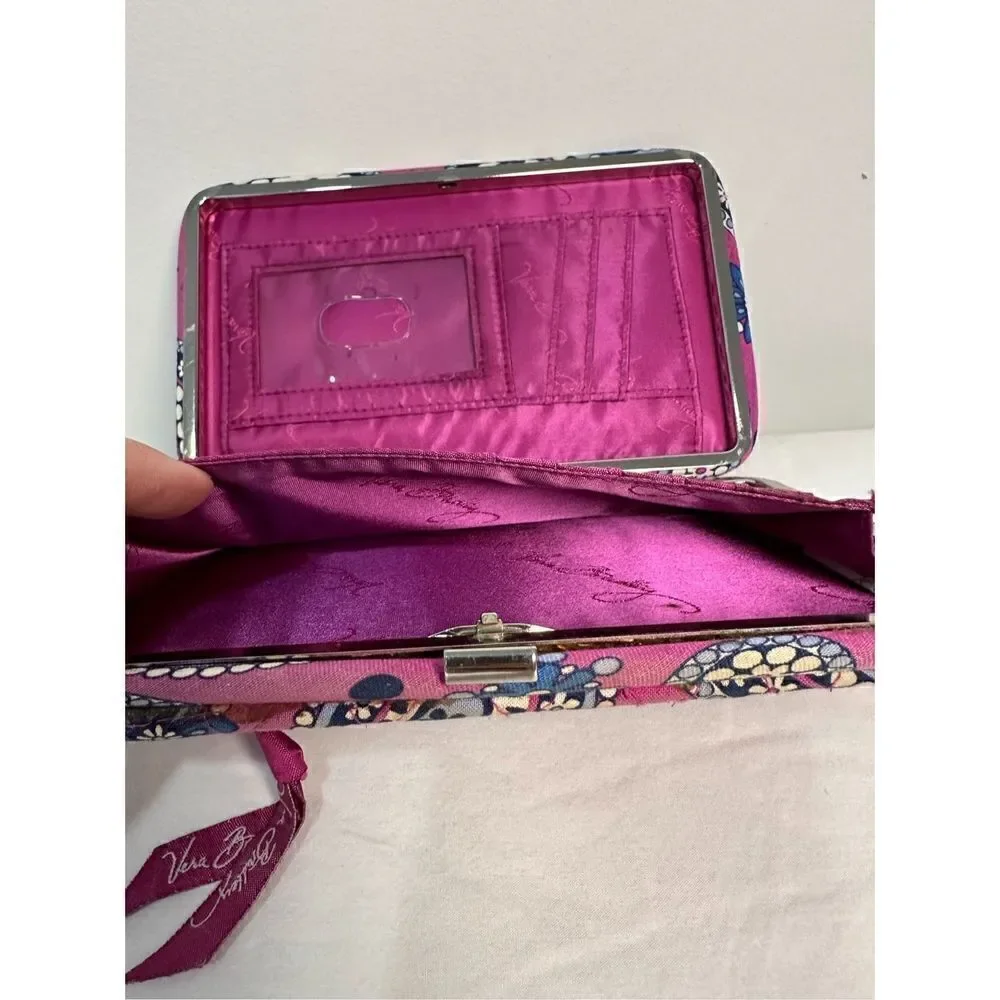 Vera Bradley paisley printed purple,blue & white snap open wallet.  #9-0245